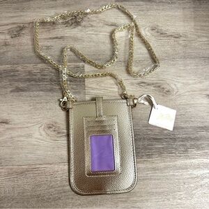 NWT Lilly Pulitzer Gold Crossbody Phone Bag Crossbody Phone Wallet SKU 019113